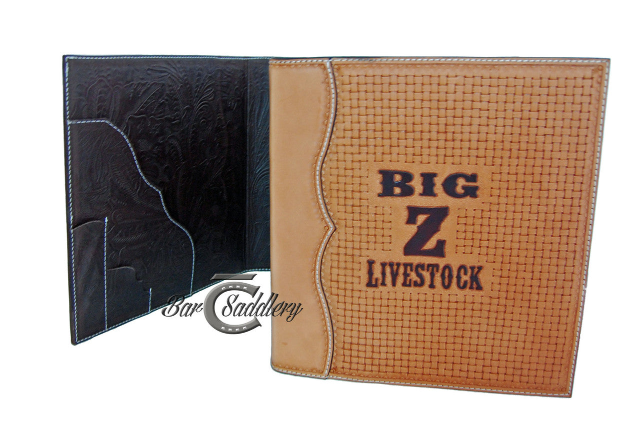 Basket stamped custom 3 ring binder with ranch logo