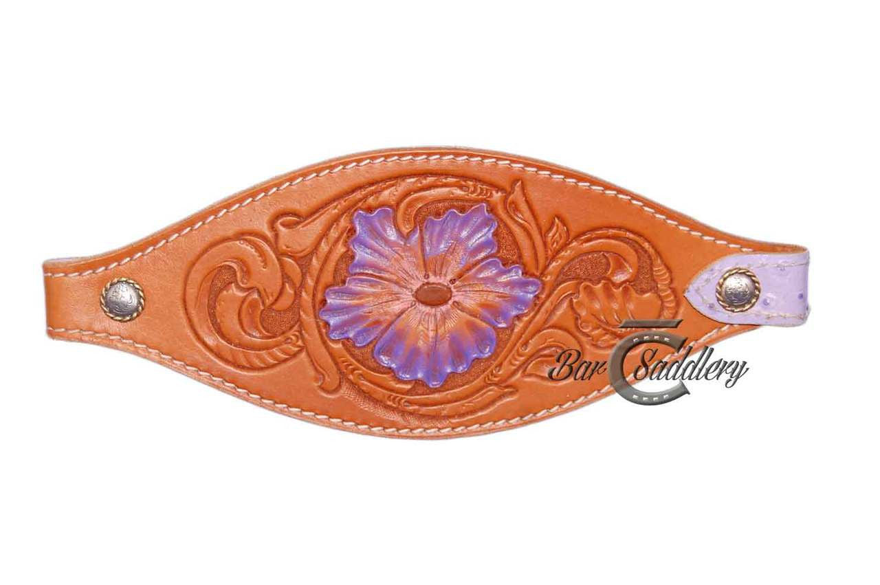 Tooled using our available Floral bronc nose band tooling pattern! https://barcsaddlery.com/bronc-nose-band-floral-tooling-pattern-1/