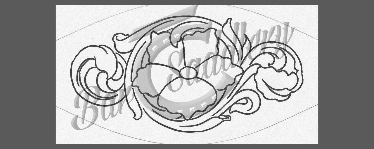 Bronc Nose Band Floral Tooling Pattern #1