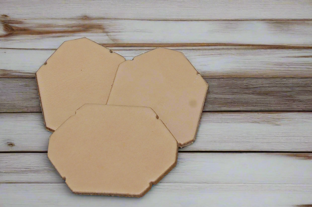 Leather Octagon - Key Fob / Tag