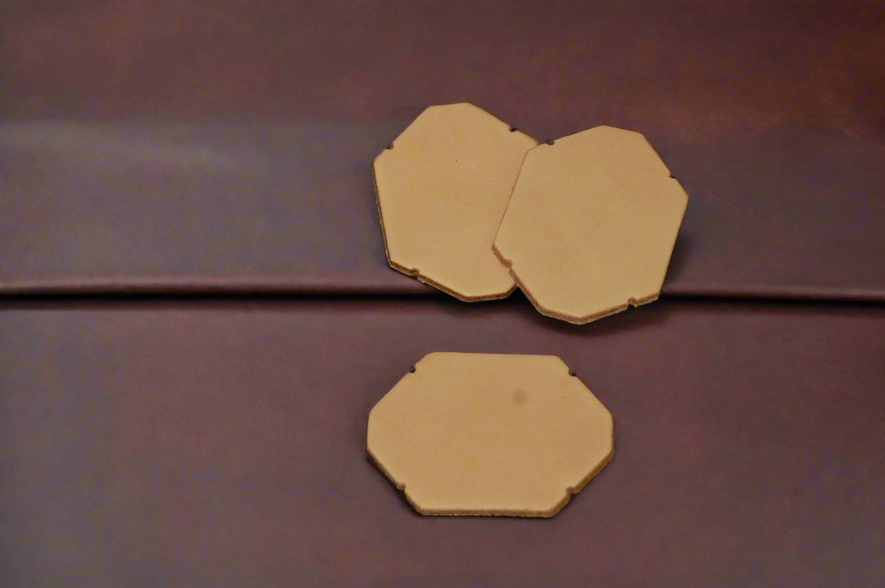 Bulk Leather Octagon - Key Fob / Tag (10 pack)