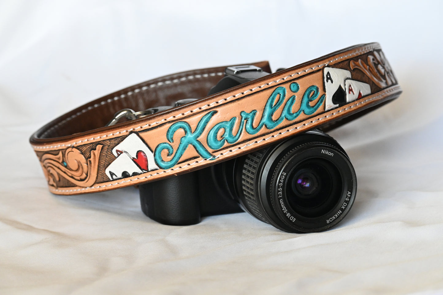 Custom Tooled Leather Camera Strap