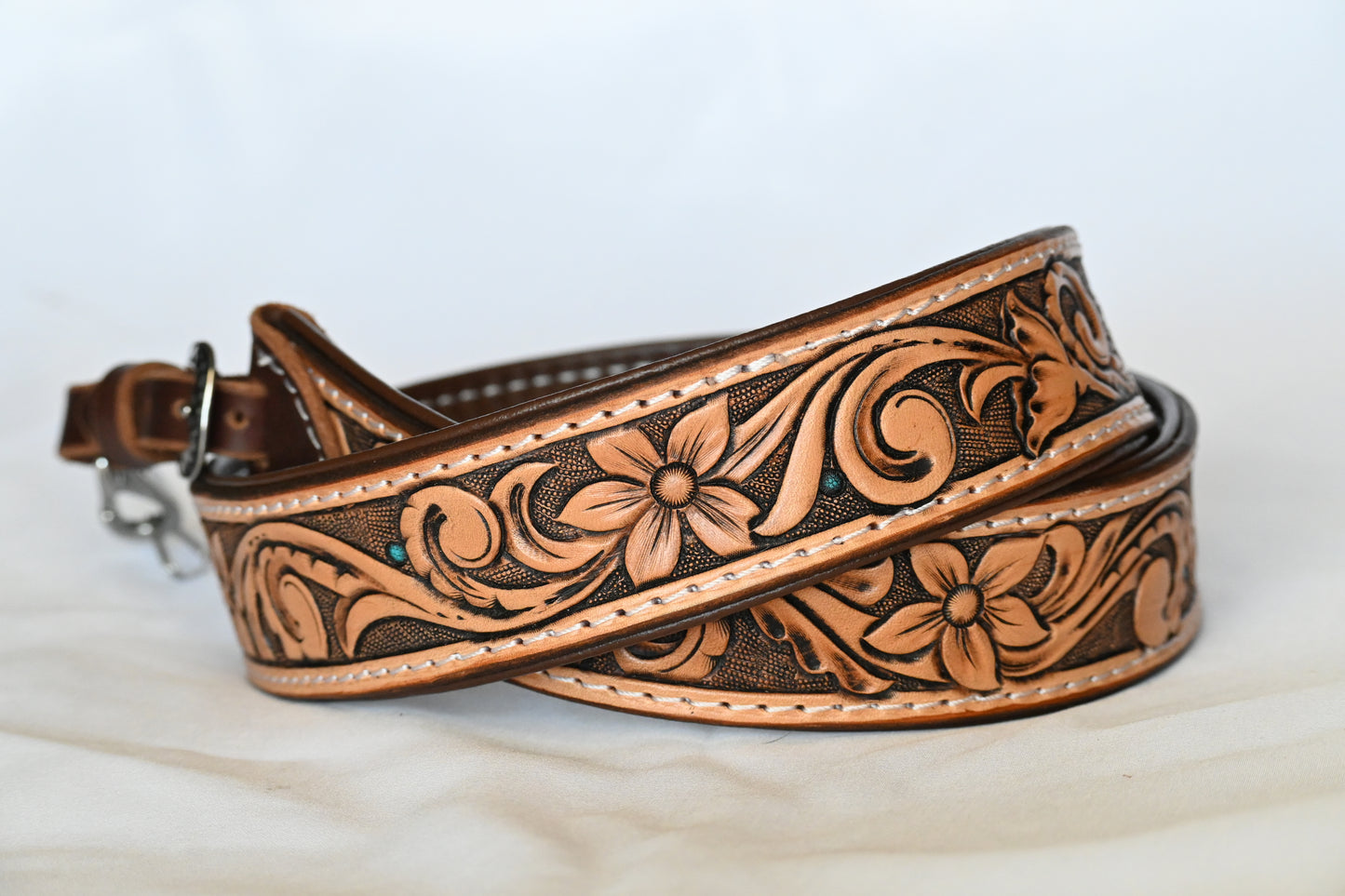 Custom Tooled Leather Camera Strap