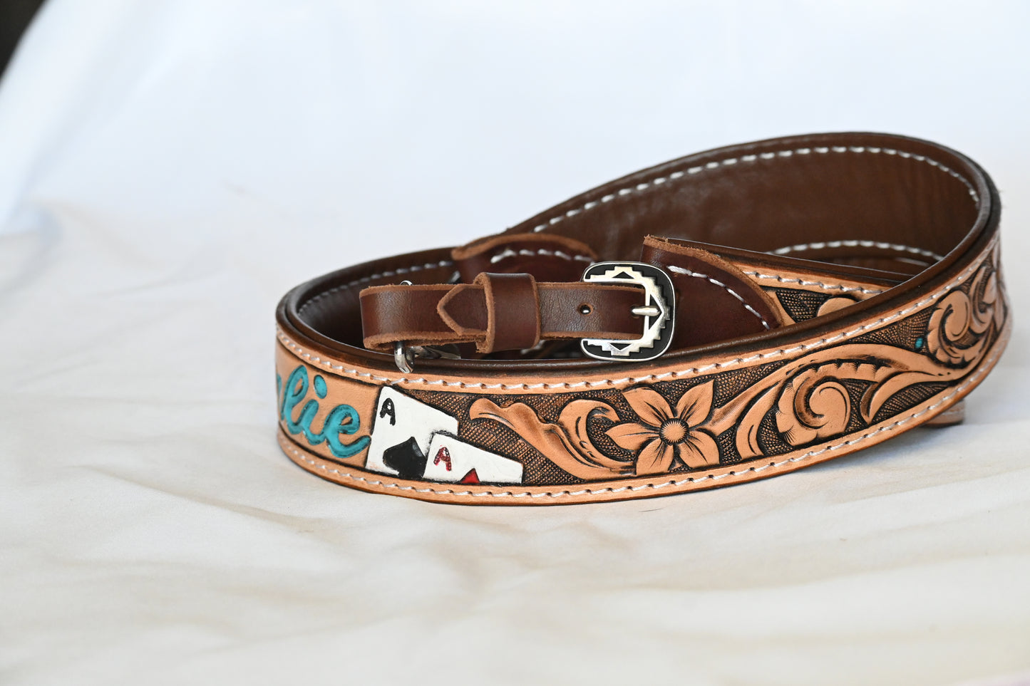Custom Tooled Leather Camera Strap