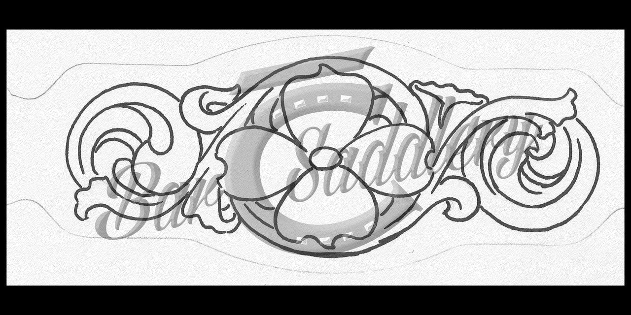 Fancy Horse Halter Nose Band Floral Tooling Pattern for Tack Blanks