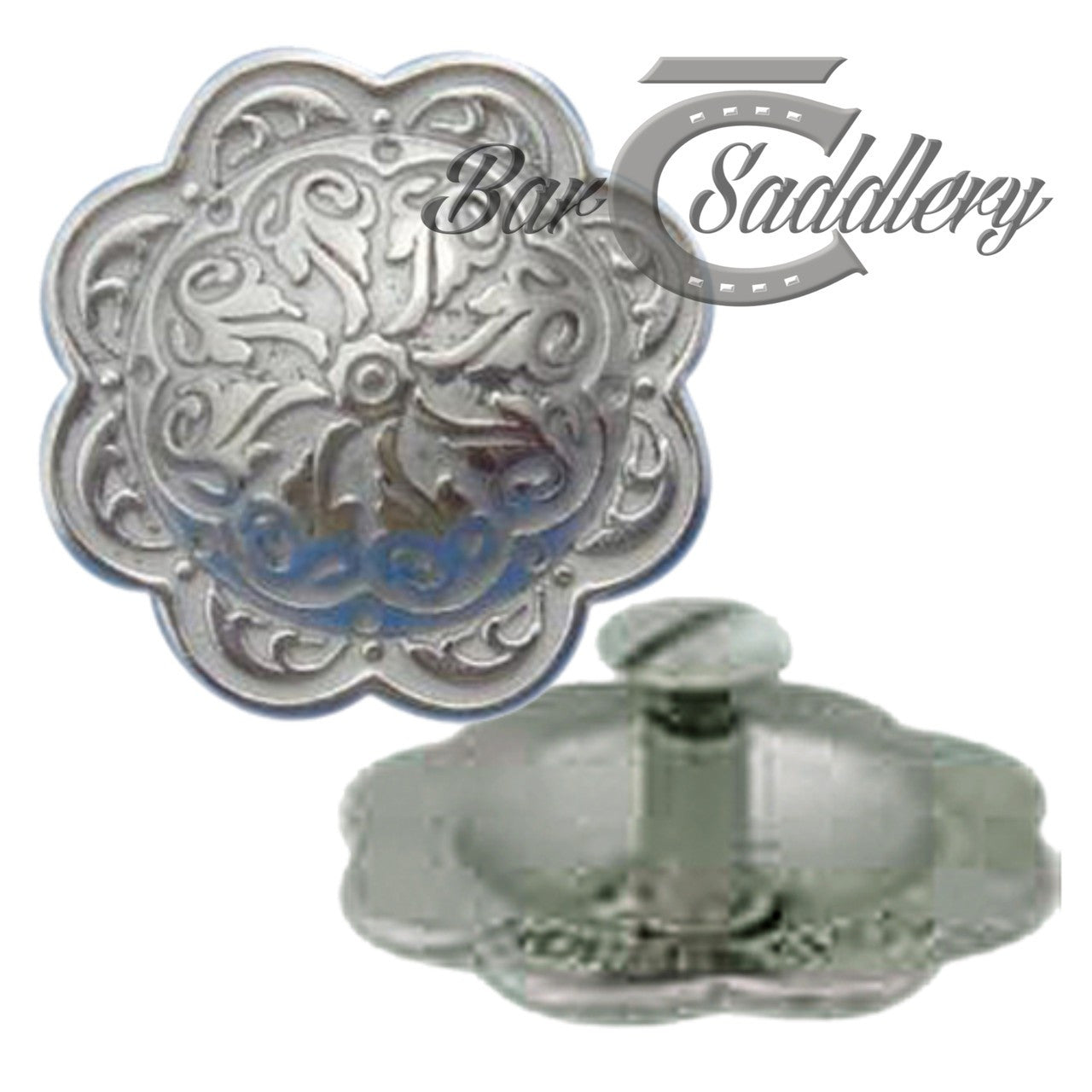 Floral Engraved Concho Stainless Steel