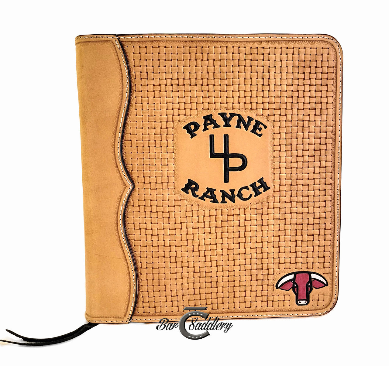 Custom Hand Tooled Leather 3 Ring Binder