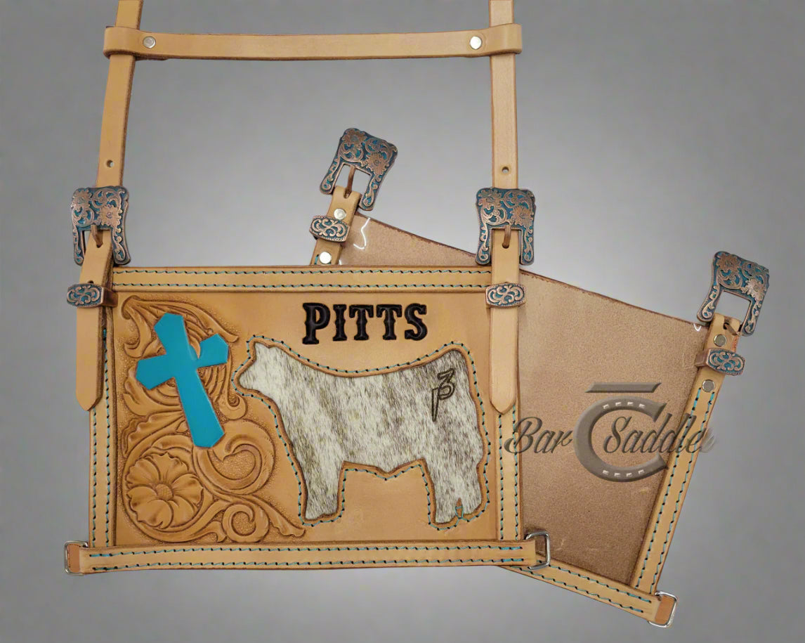 Custom Leather Exhibitor Show Number Harness