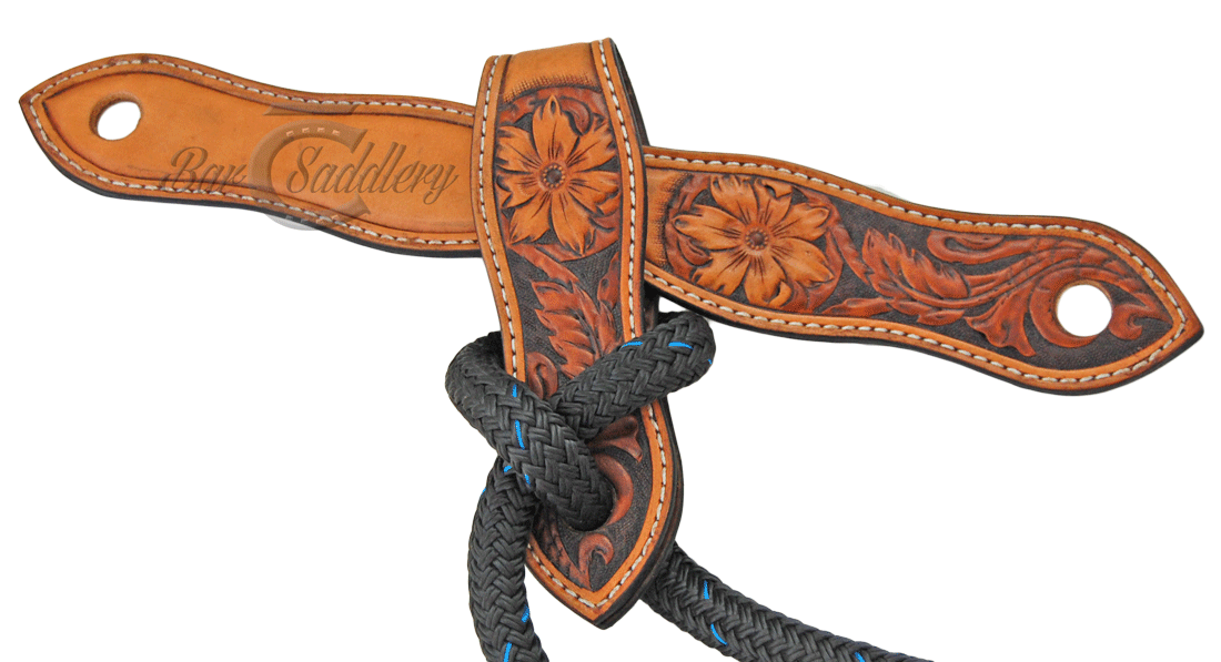 Slobber straps for mecate / rope reins - Sample completed set