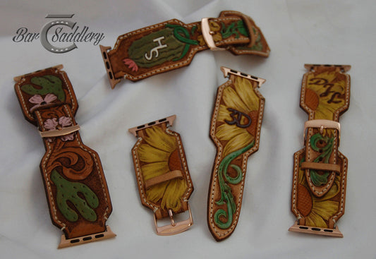 Hand-Tooled-Custom-Apple-Watch-Band