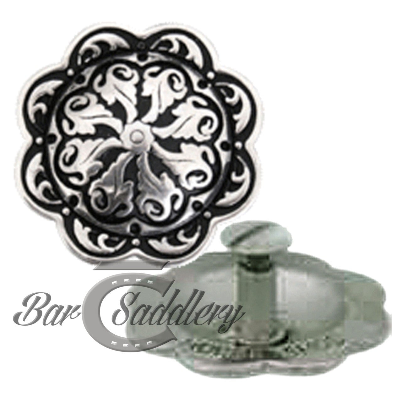 Floral Engraved Concho Stainless Steel